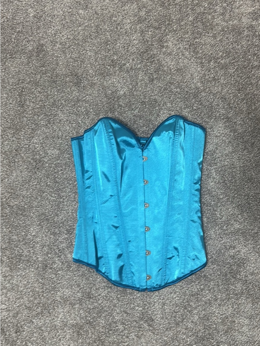 Satin Bustier Corset Top in Teal Blue - Women